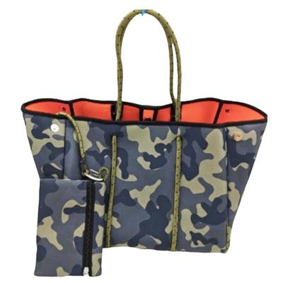 Green Camo Neoprene Tote