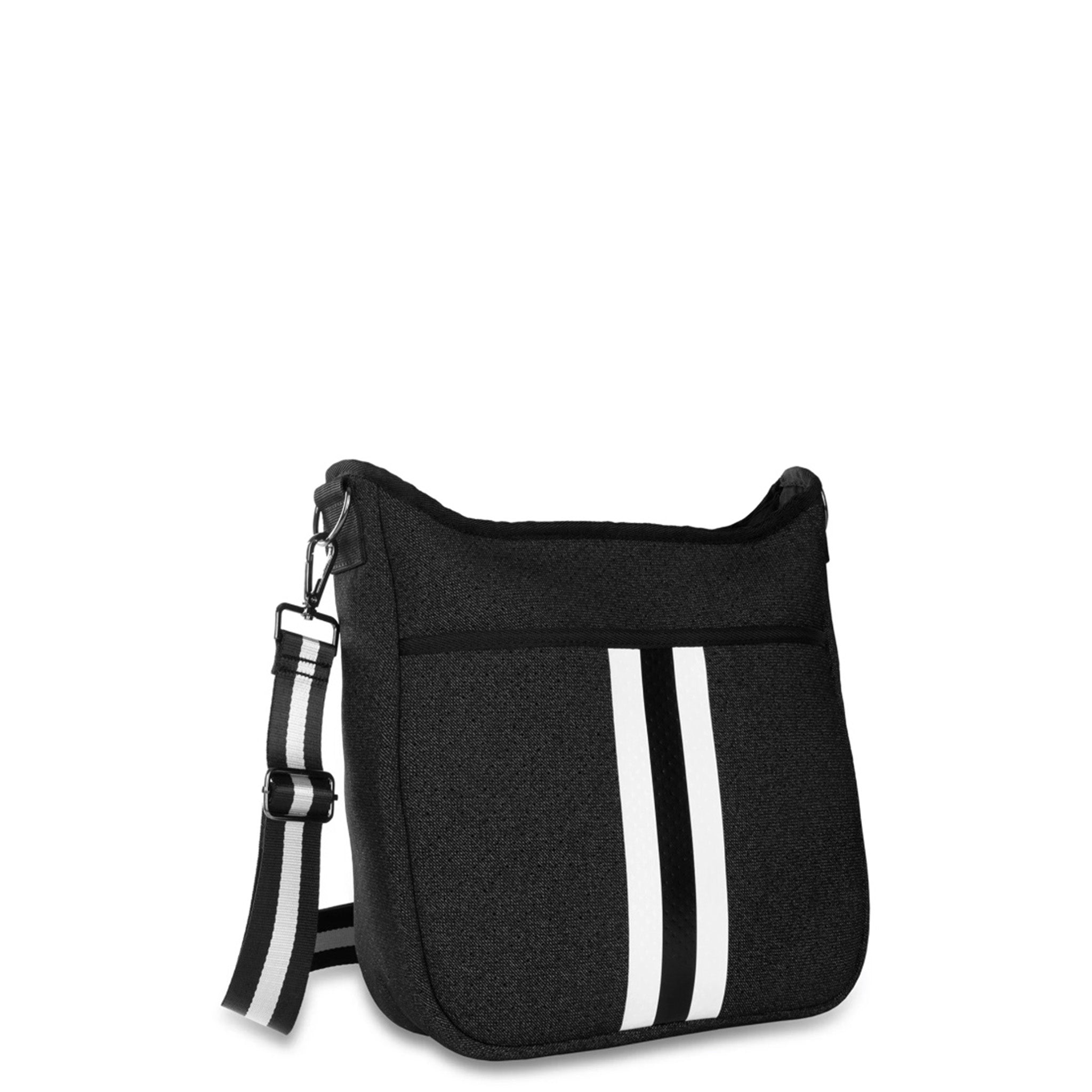 Black & White Stripe Neoprene Crossbody
