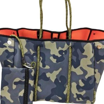 Green Camo Neoprene Tote