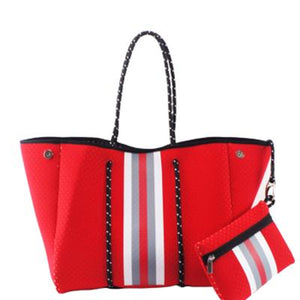 Fire Red Neoprene Tote